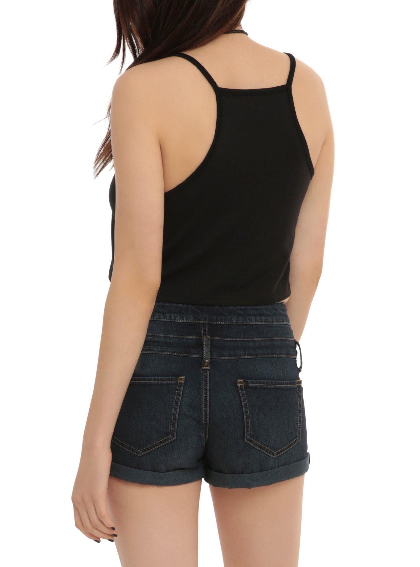 Music Piano Crop Cami Top, BLACK, alternate
