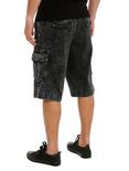 RUDE Black Wash Cargo Shorts, , alternate