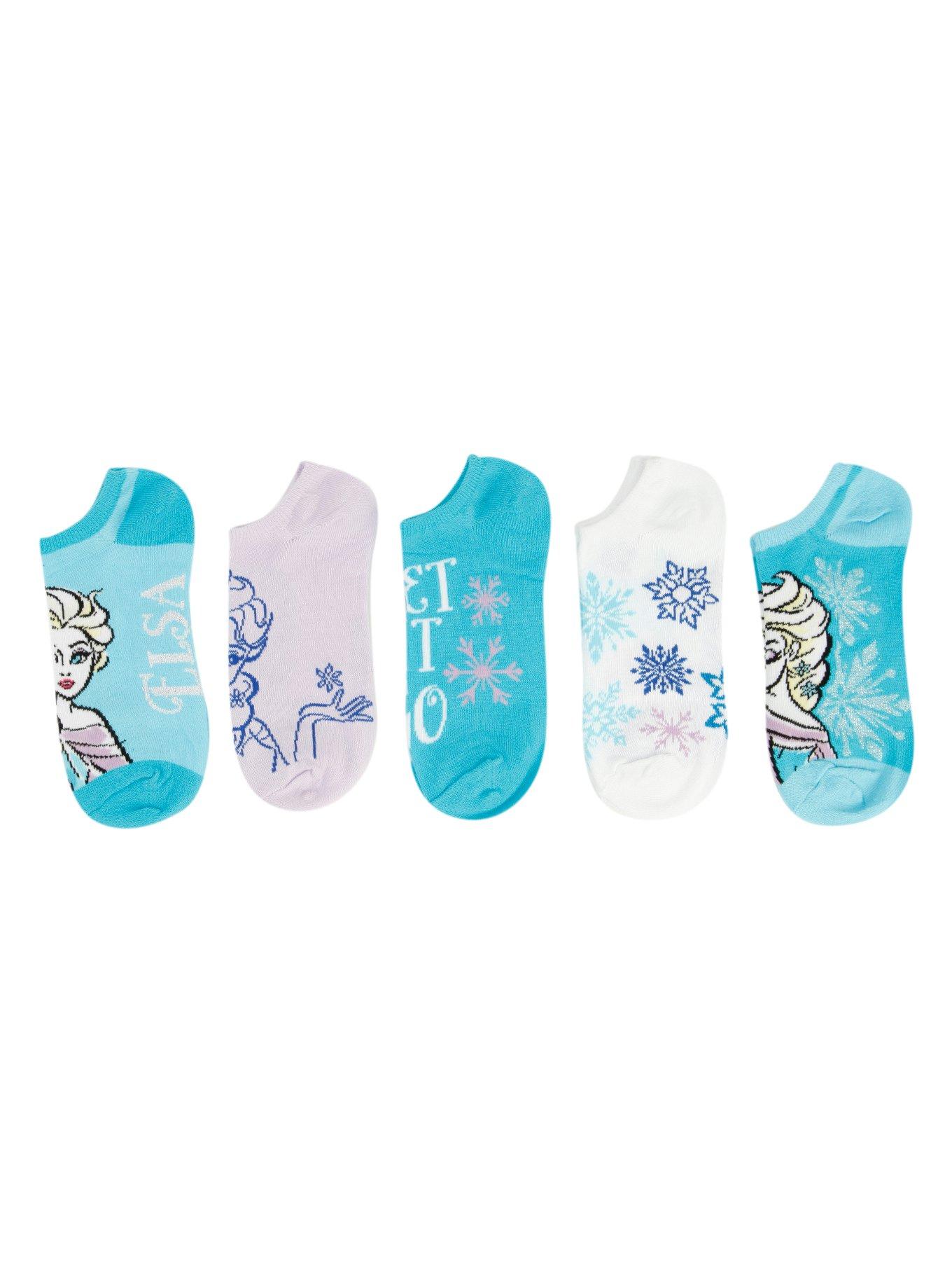 Disney Frozen Elsa No-Show Socks 5 Pair, , alternate