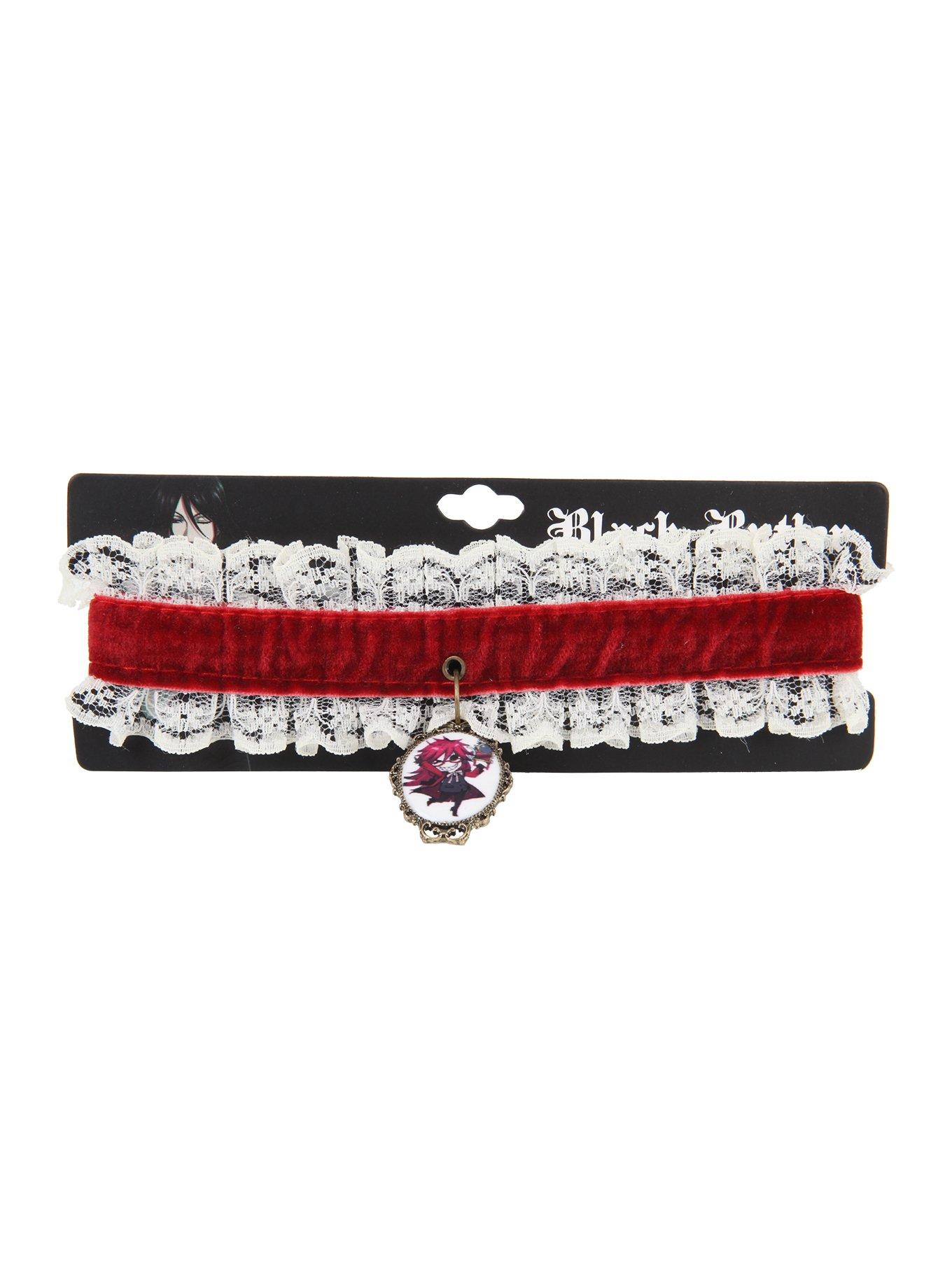 Black Butler Grell Sutcliff Lace Choker, , alternate