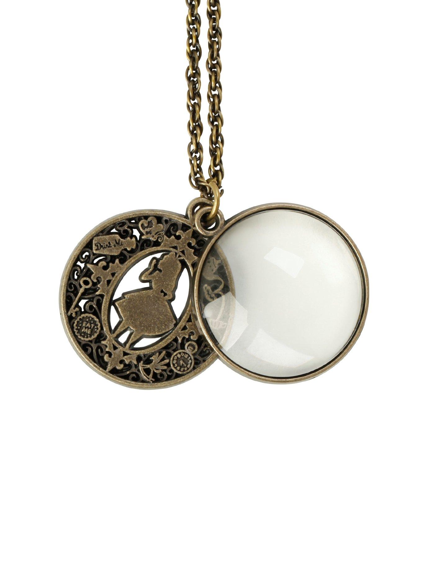 Disney Alice In Wonderland Magnifying Glass Necklace, , alternate
