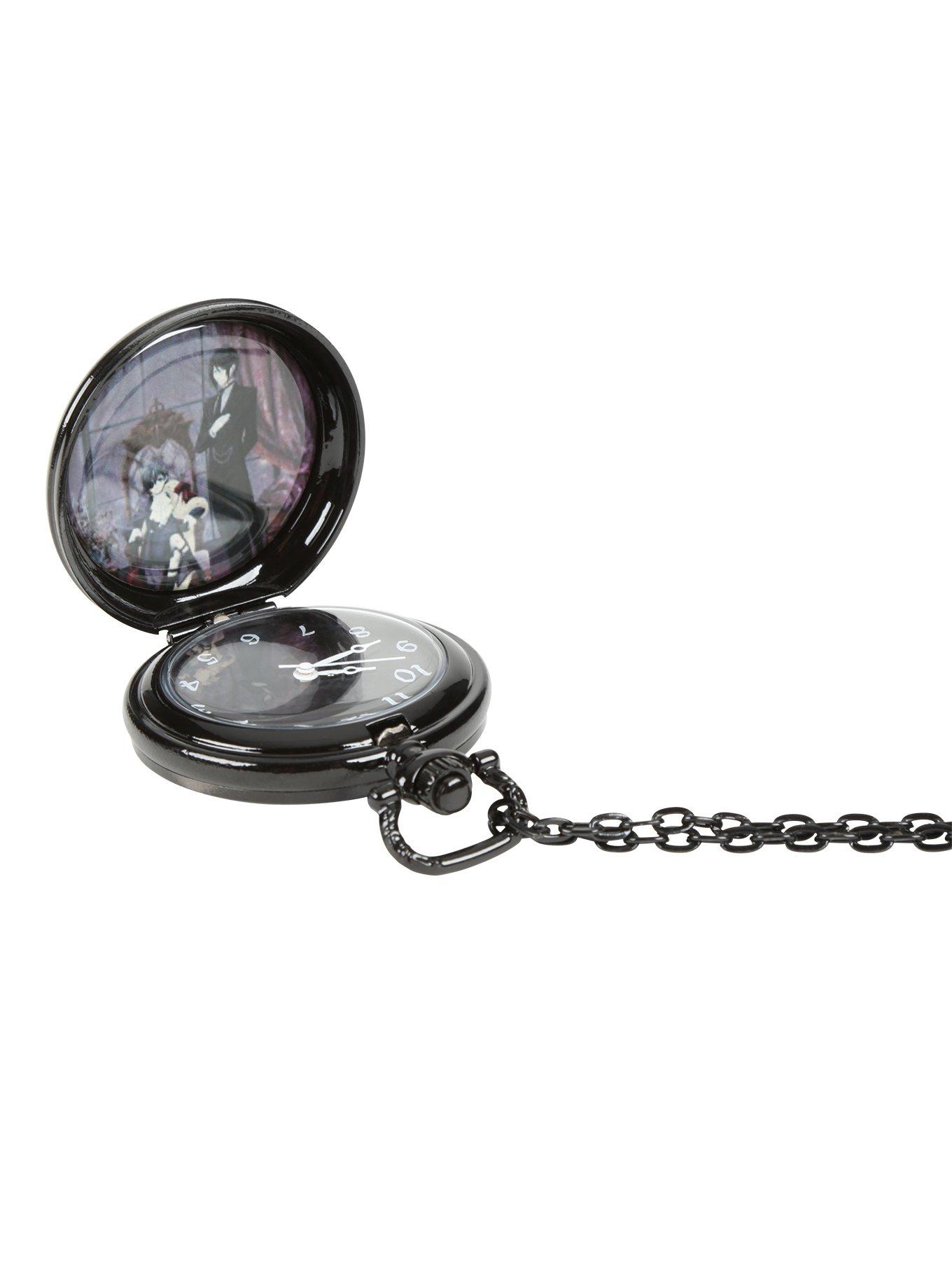 Black Butler Tetragrammaton Pocket Watch Necklace, , alternate