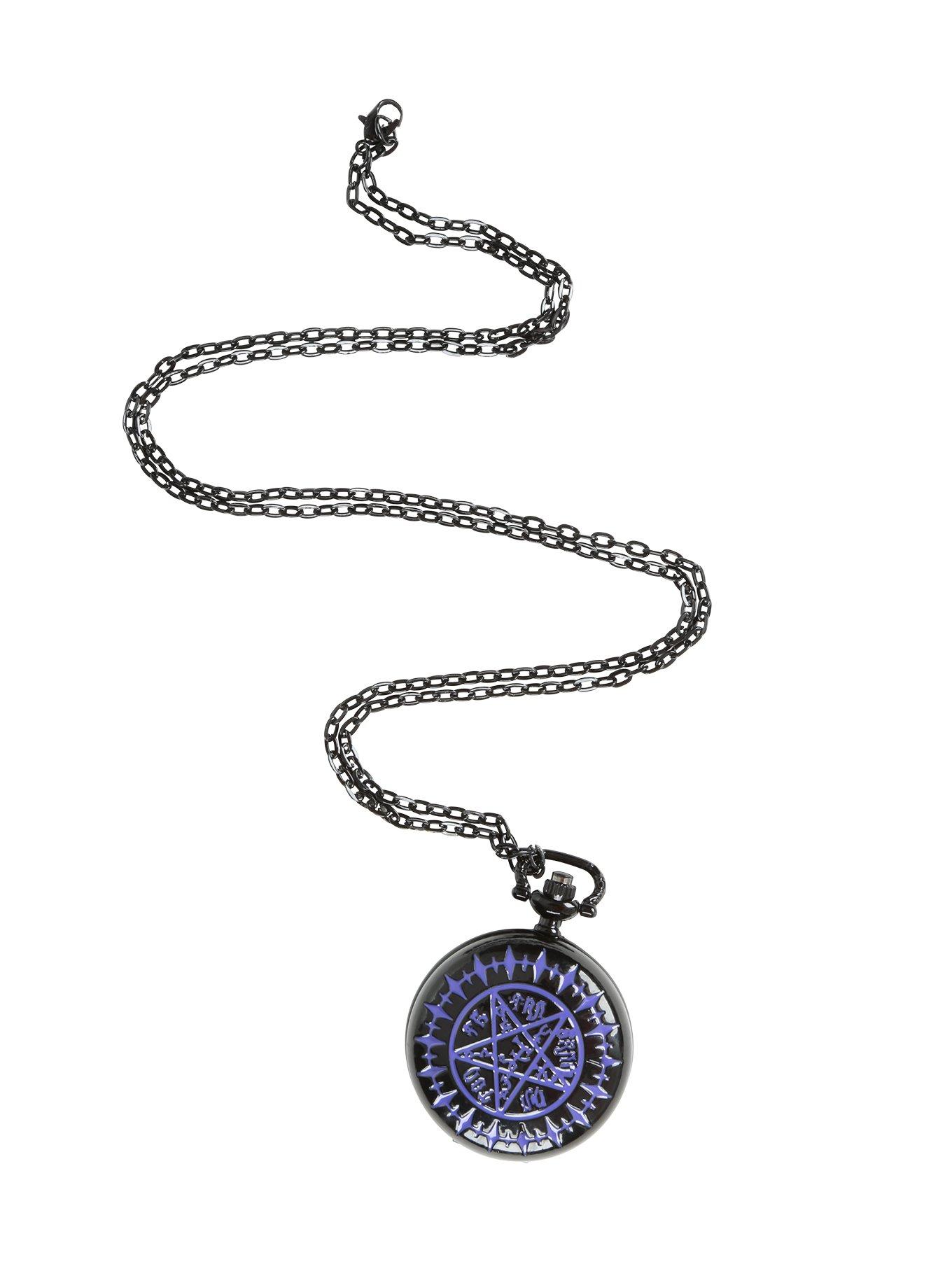 Black Butler Tetragrammaton Pocket Watch Necklace, , alternate