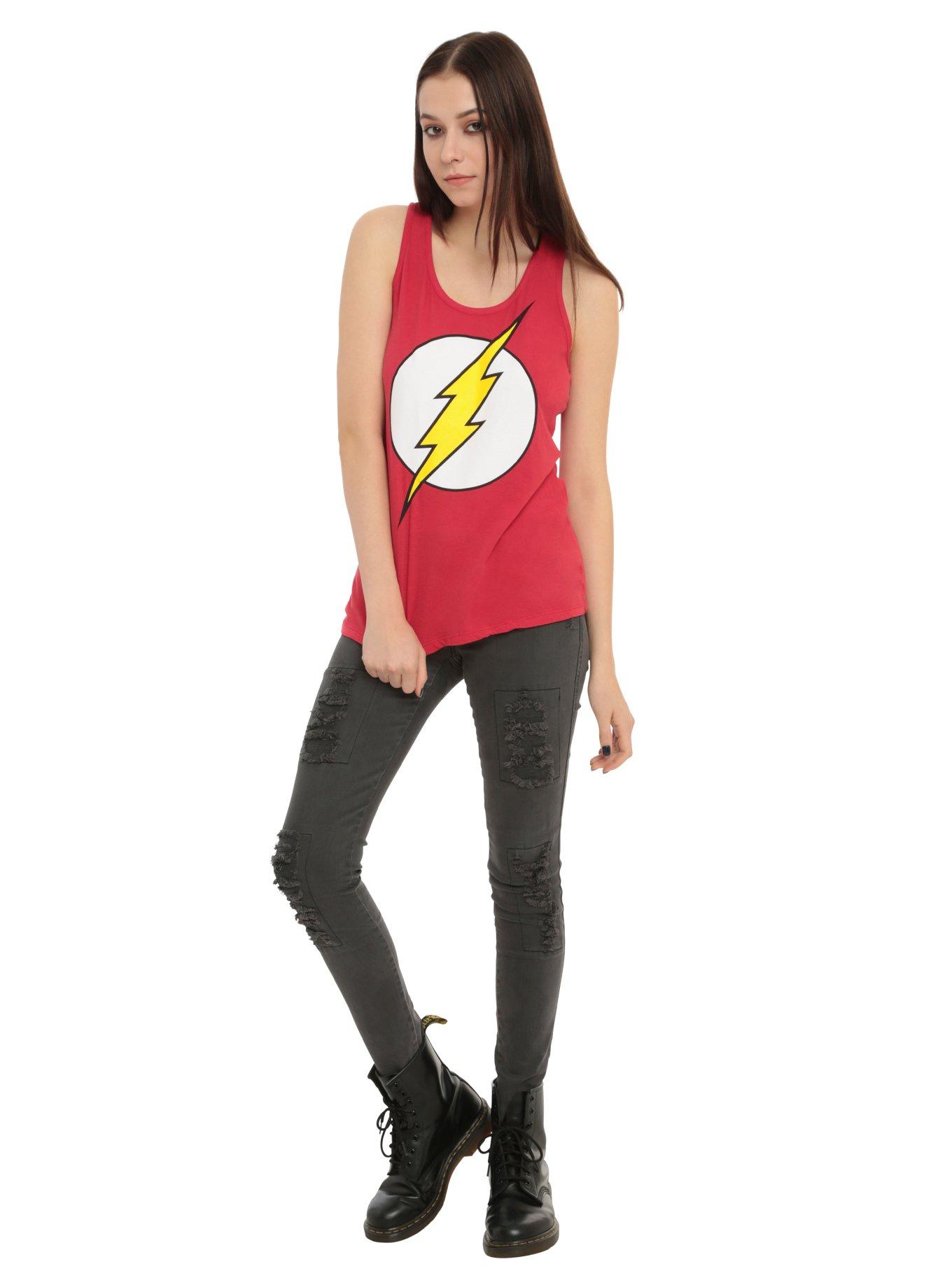 DC Comics The Flash Girls Tank Top, RED, alternate