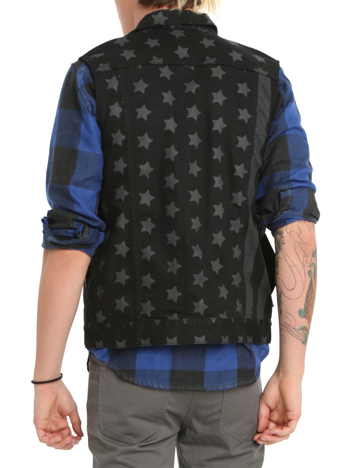 RUDE Americana Denim Vest, BLACK, alternate