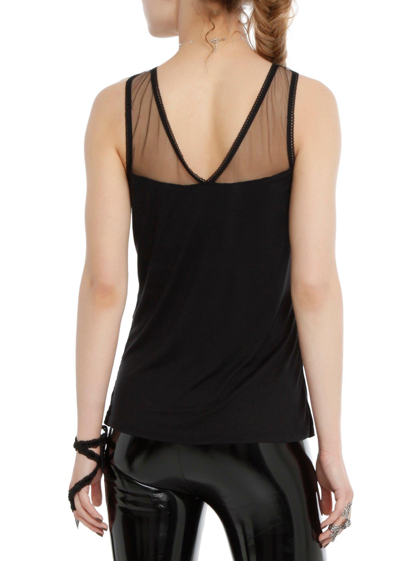 Scorpion Illusion Neckline Girls Tank Top, BLACK, alternate