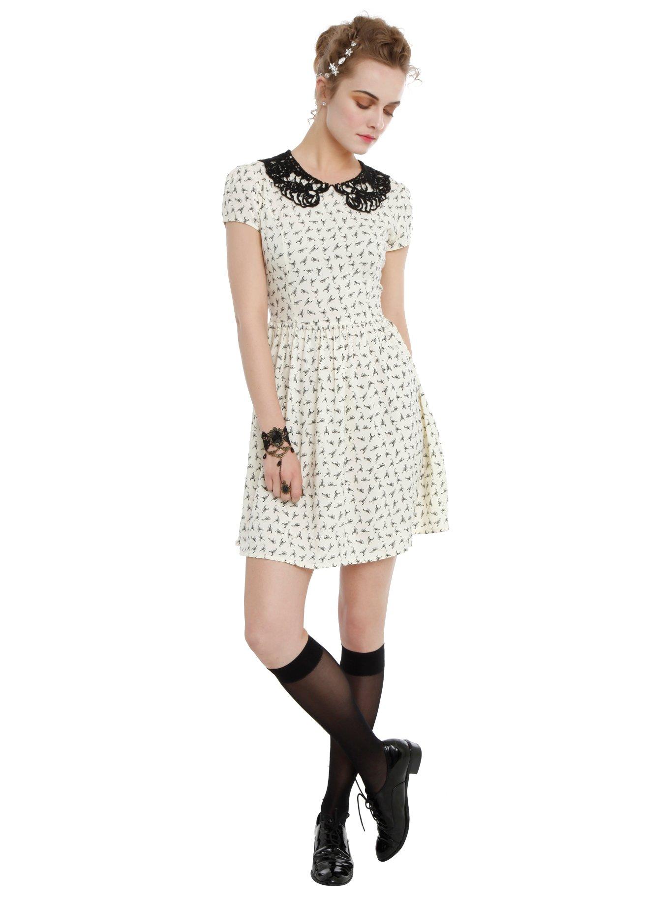 Penny Dreadful Scorpion Print Dress, IVORY, alternate