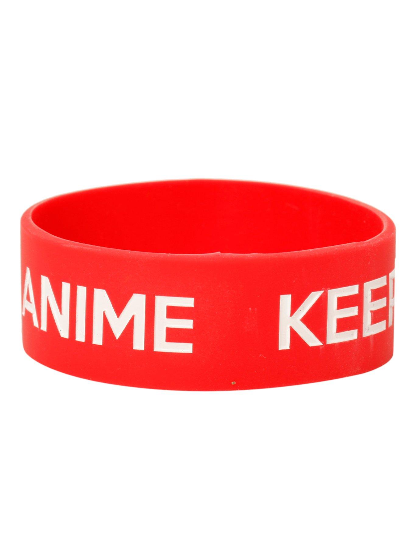 Keep Calm And Love Anime Rubber Bracelet, , alternate