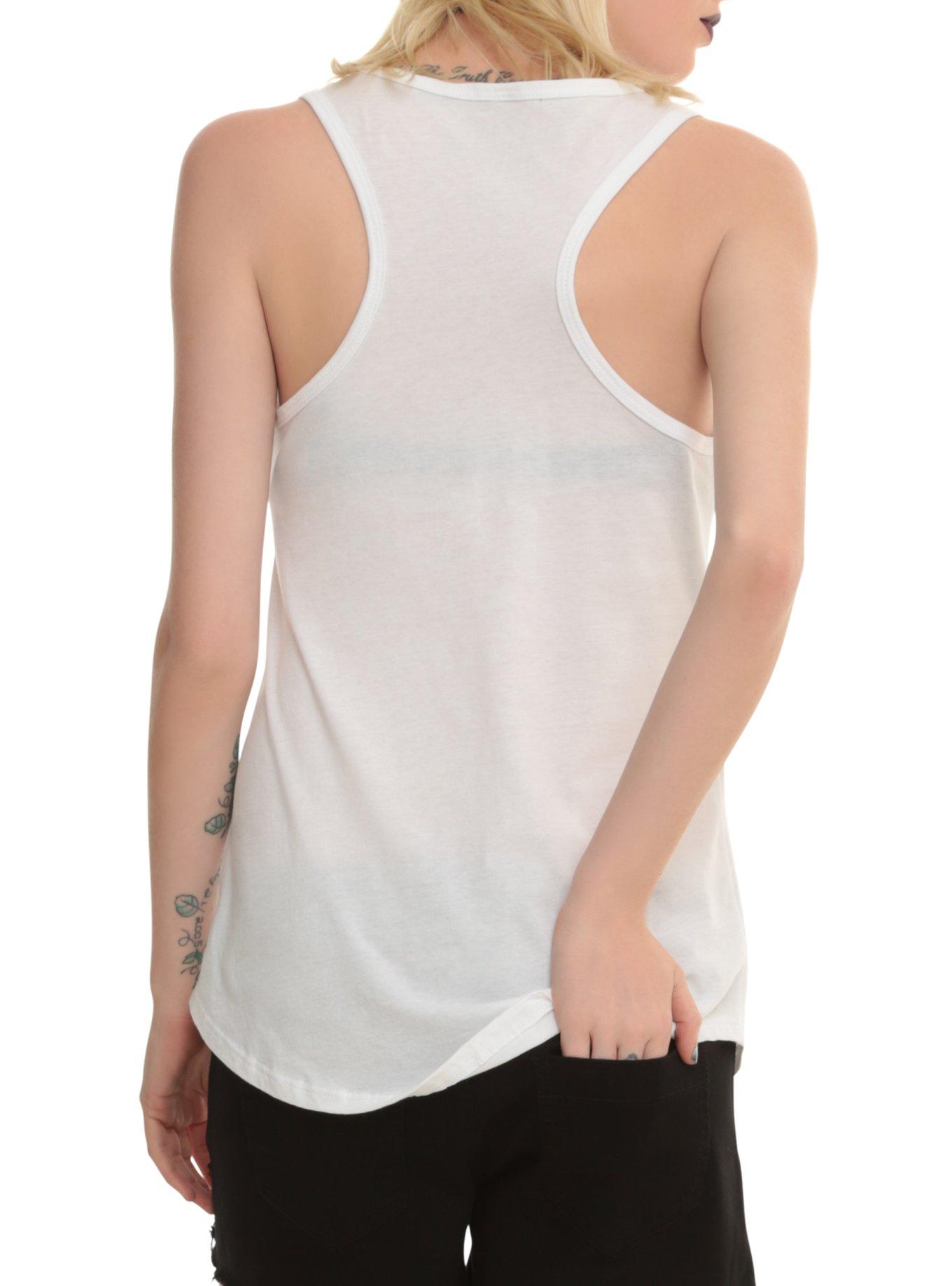 Nirvana Smiley Lilies Girls Tank Top, WHITE, alternate