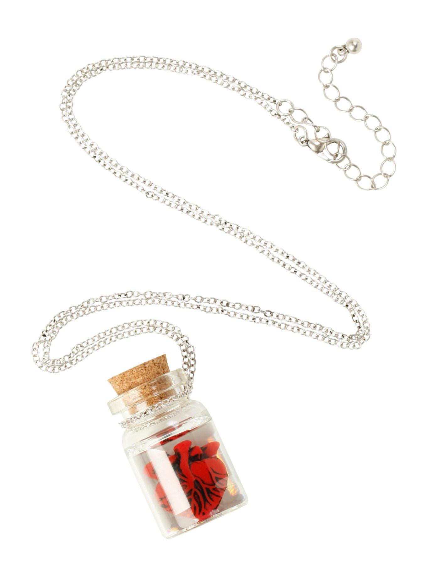 LOVEsick Anatomical Heart Bottle Long Necklace, , alternate