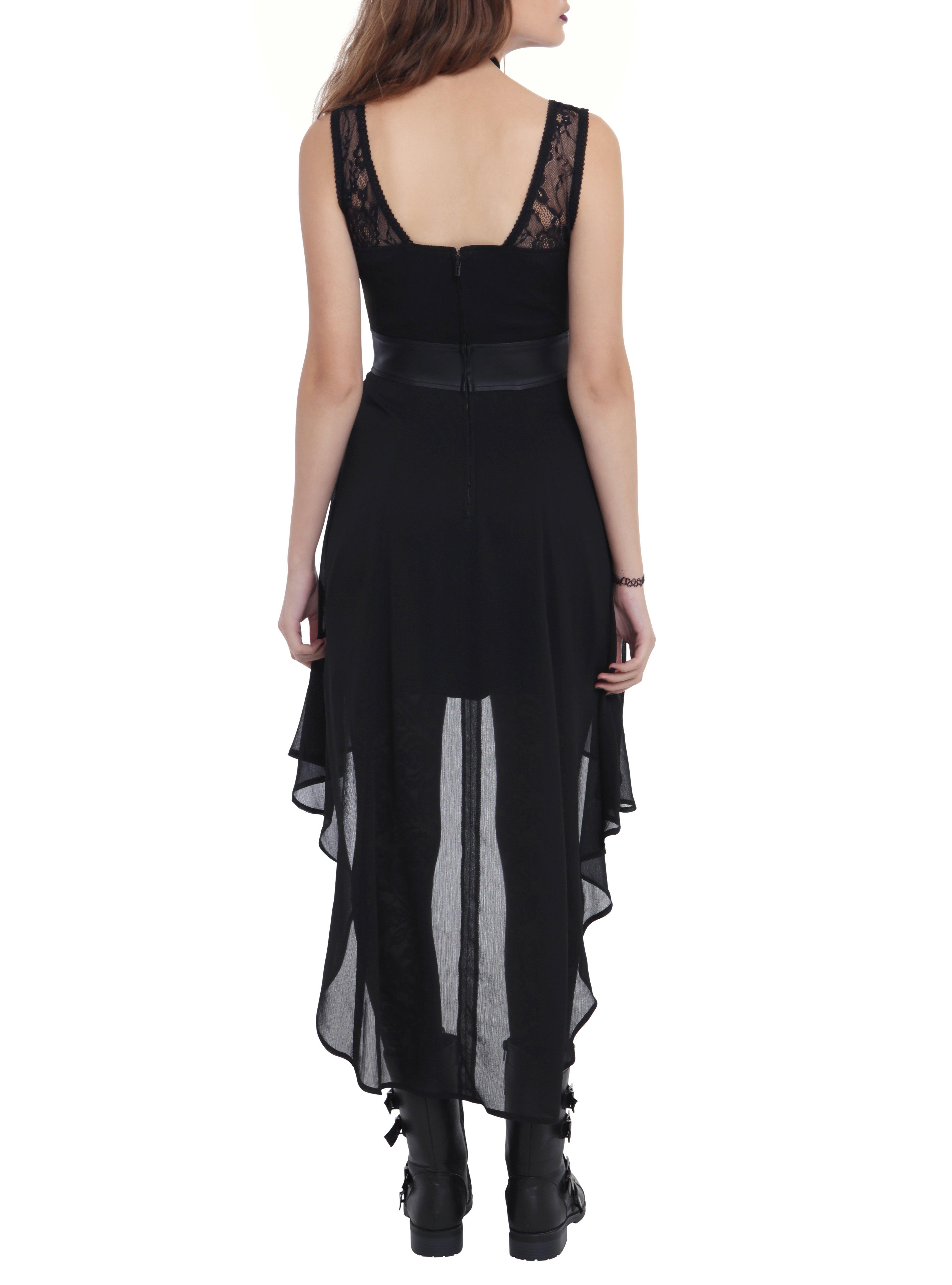 Royal Bones By Tripp Black Chiffon Hi-Lo Dress, , alternate