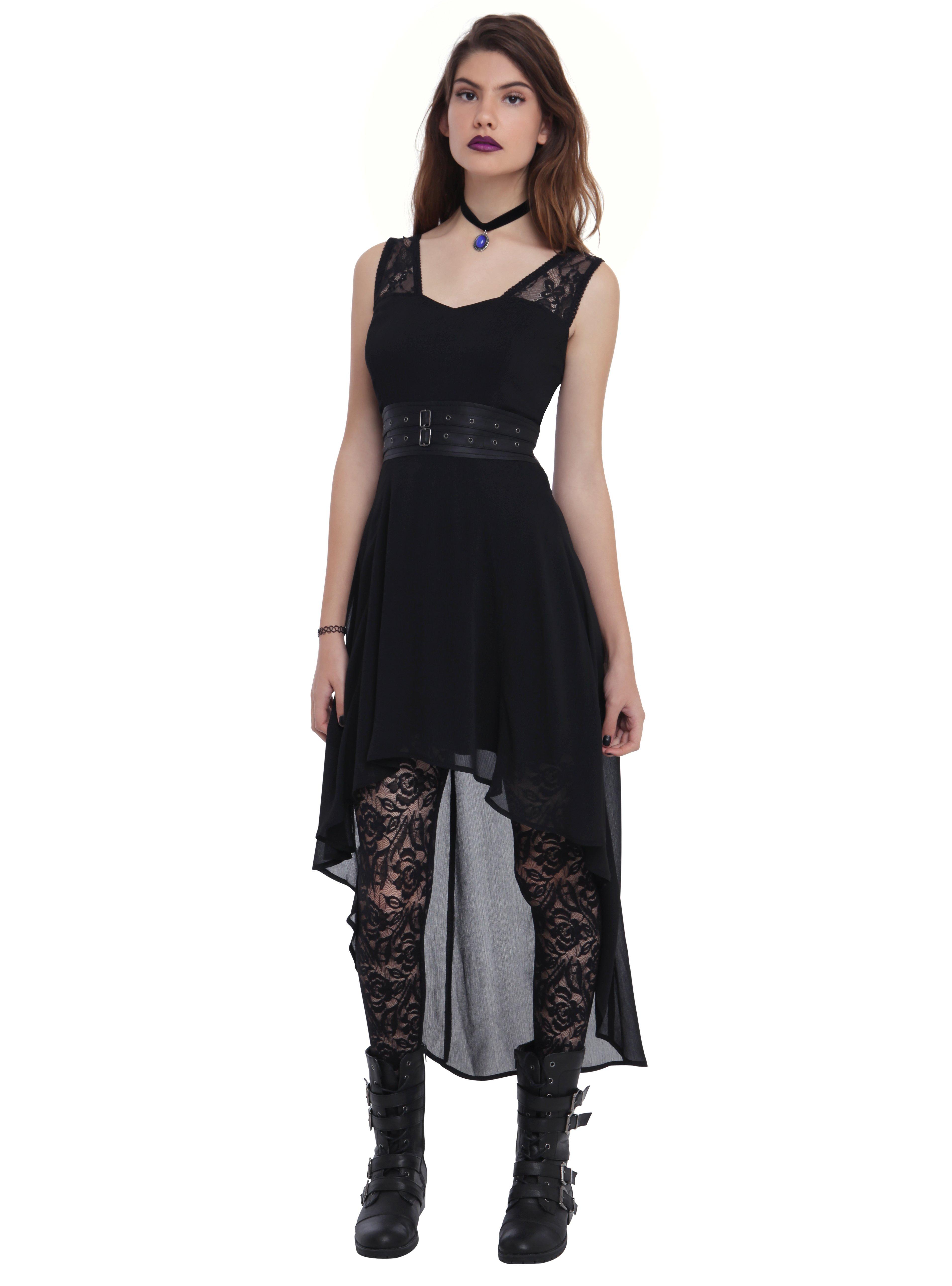 Royal Bones By Tripp Black Chiffon Hi-Lo Dress, , alternate
