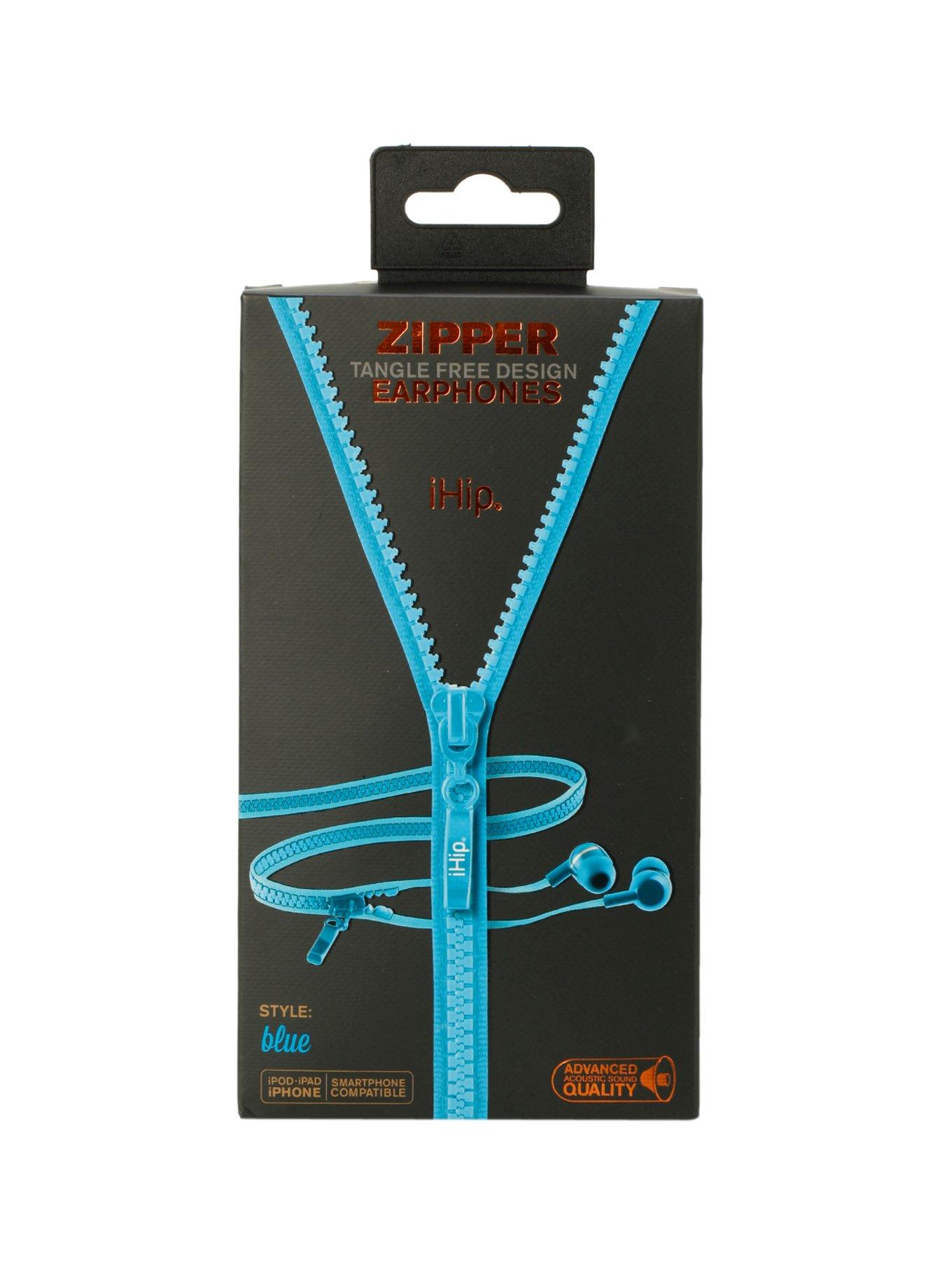 iHip Blue Zipper Earbuds, , alternate
