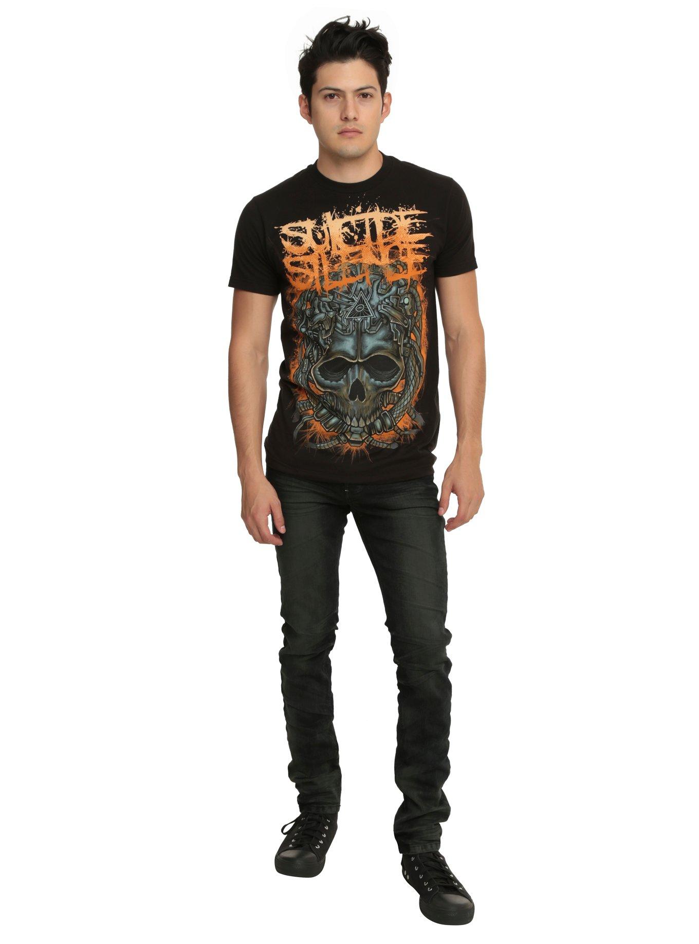 Suicide Silence Robot Skull T-Shirt, BLACK, alternate