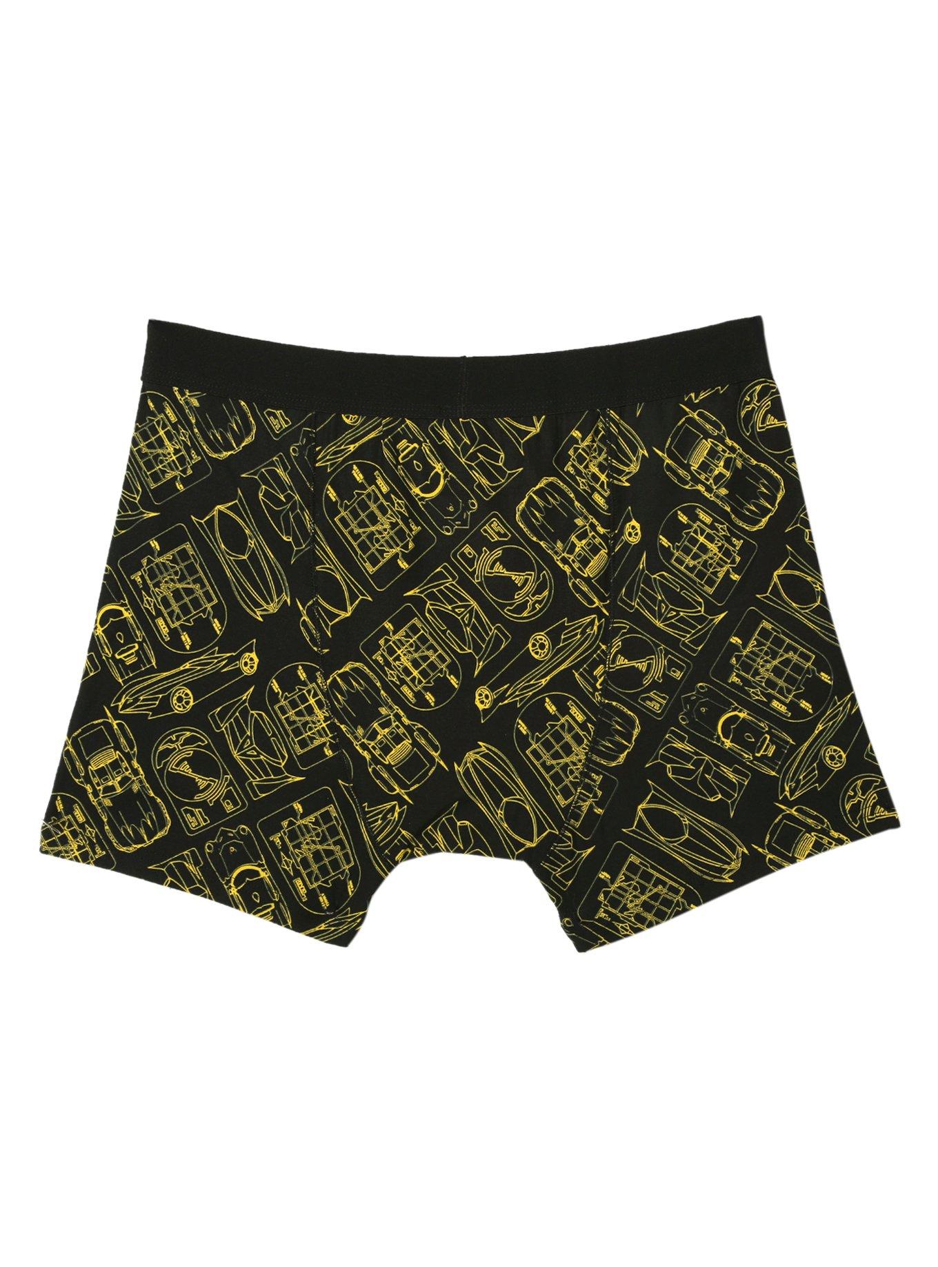 DC Comics Batman Batmobile Schematic Boxer Briefs, BLACK, alternate