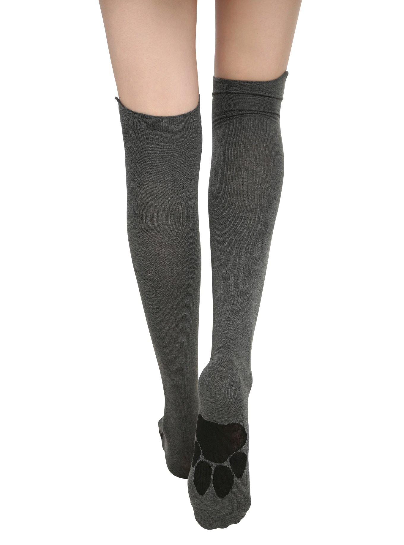 LOVEsick Grey Kitty Over-The-Knee Socks, , alternate