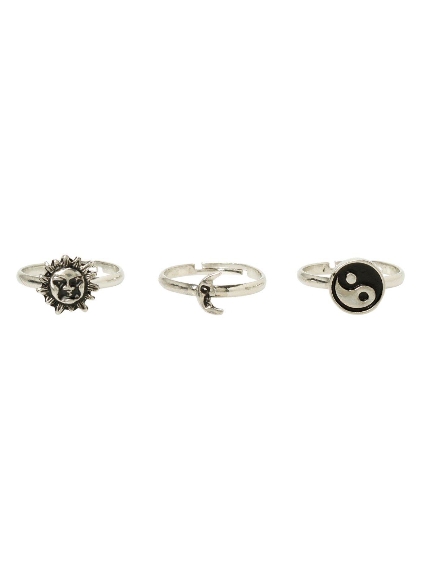 LOVEsick Moon Sun Yin-Yang Midi Ring 3 Pack, , alternate