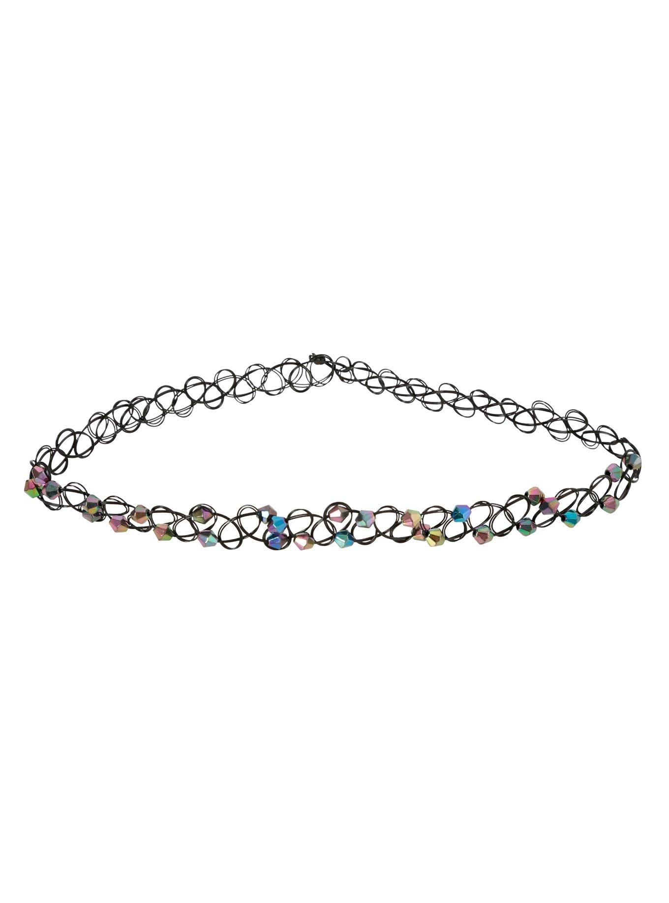 LOVEsick Iridescent Gem Tattoo Choker, , alternate