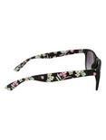 Black Floral Arm Smooth Touch Retro Sunglasses, , alternate
