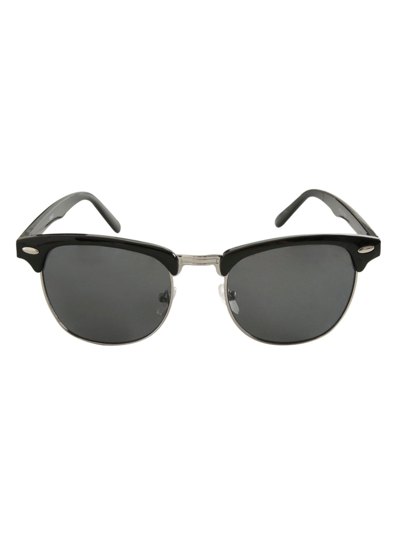 Black Wire Rim Sunglasses, , alternate