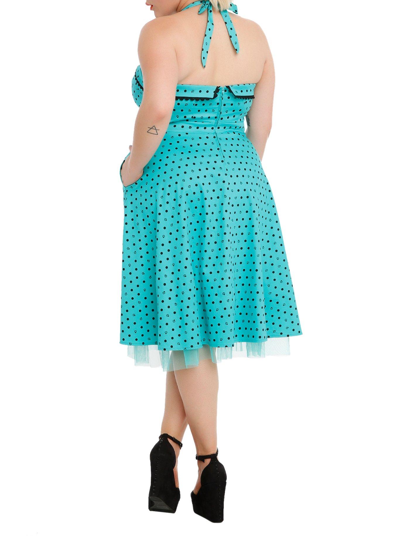 Disney The Little Mermaid Shell Dot Print Dress Plus Size, BLACK, alternate