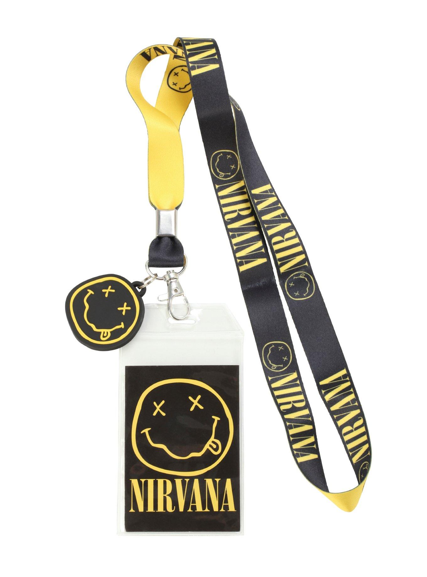 Nirvana Yellow & Black Smiley Lanyard, , alternate