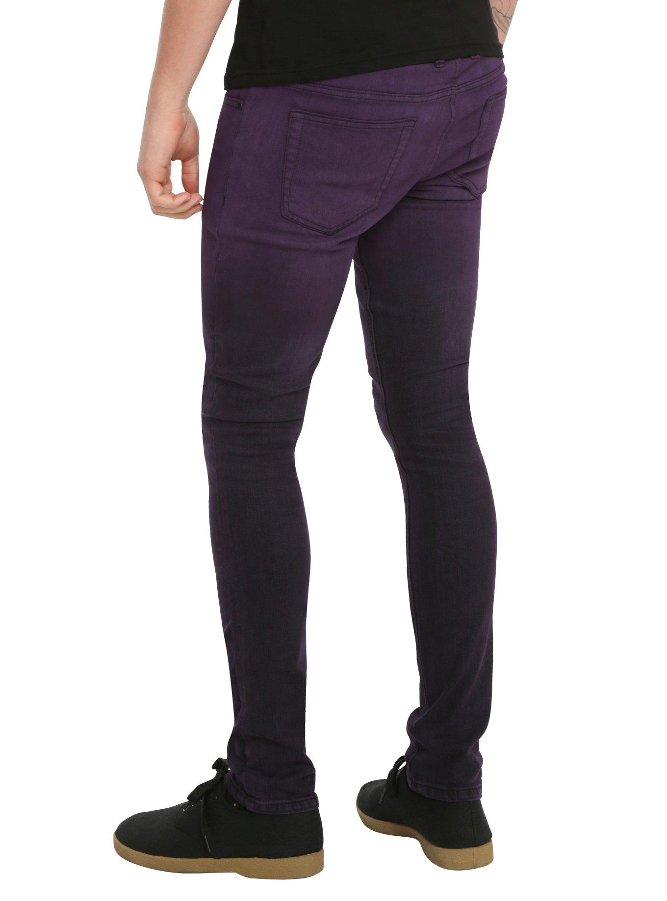 RUDE Purple Ombre Super Skinny Jeans, PURPLE, alternate
