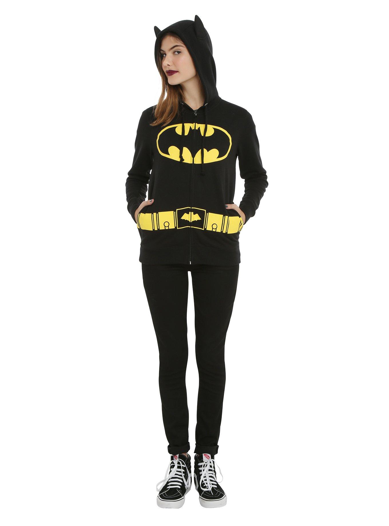 DC Comics Batman Girls Costume Hoodie, BLACK, alternate