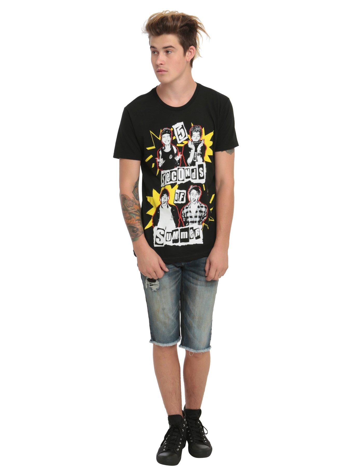 5 Seconds Of Summer Pop Art T-Shirt, BLACK, alternate