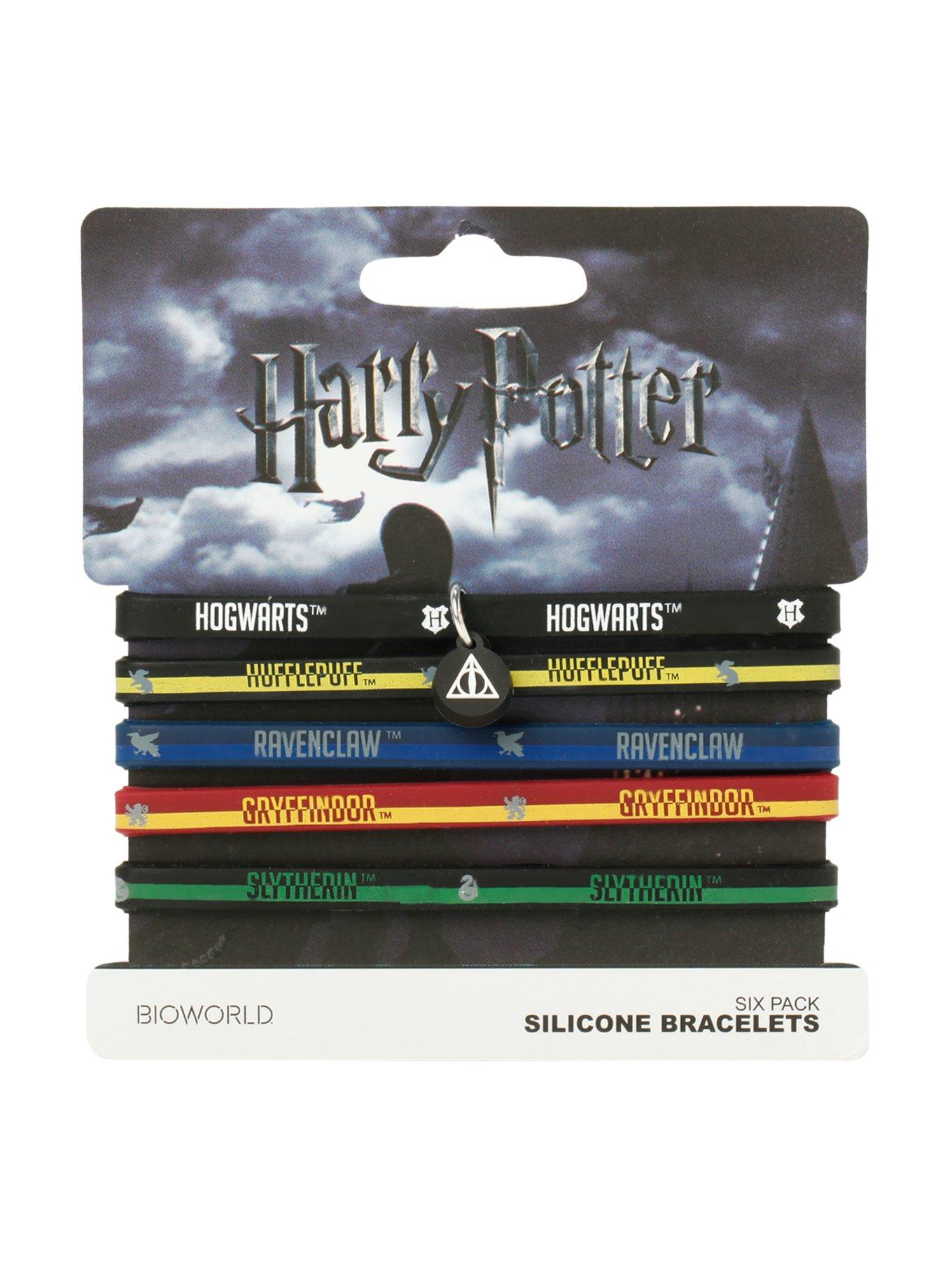 Harry Potter Hogwarts House Names Rubber Bracelet 5 Pack, , alternate