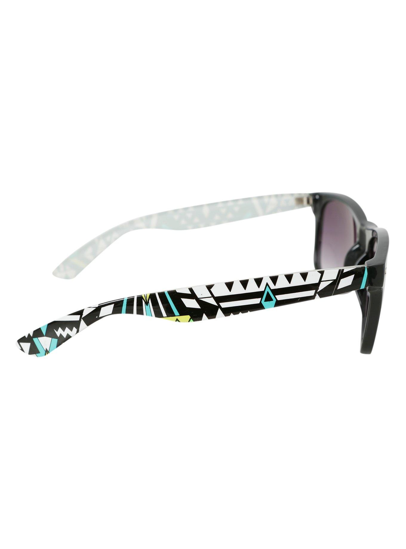Geometric Neon Arms Retro Sunglasses, , alternate