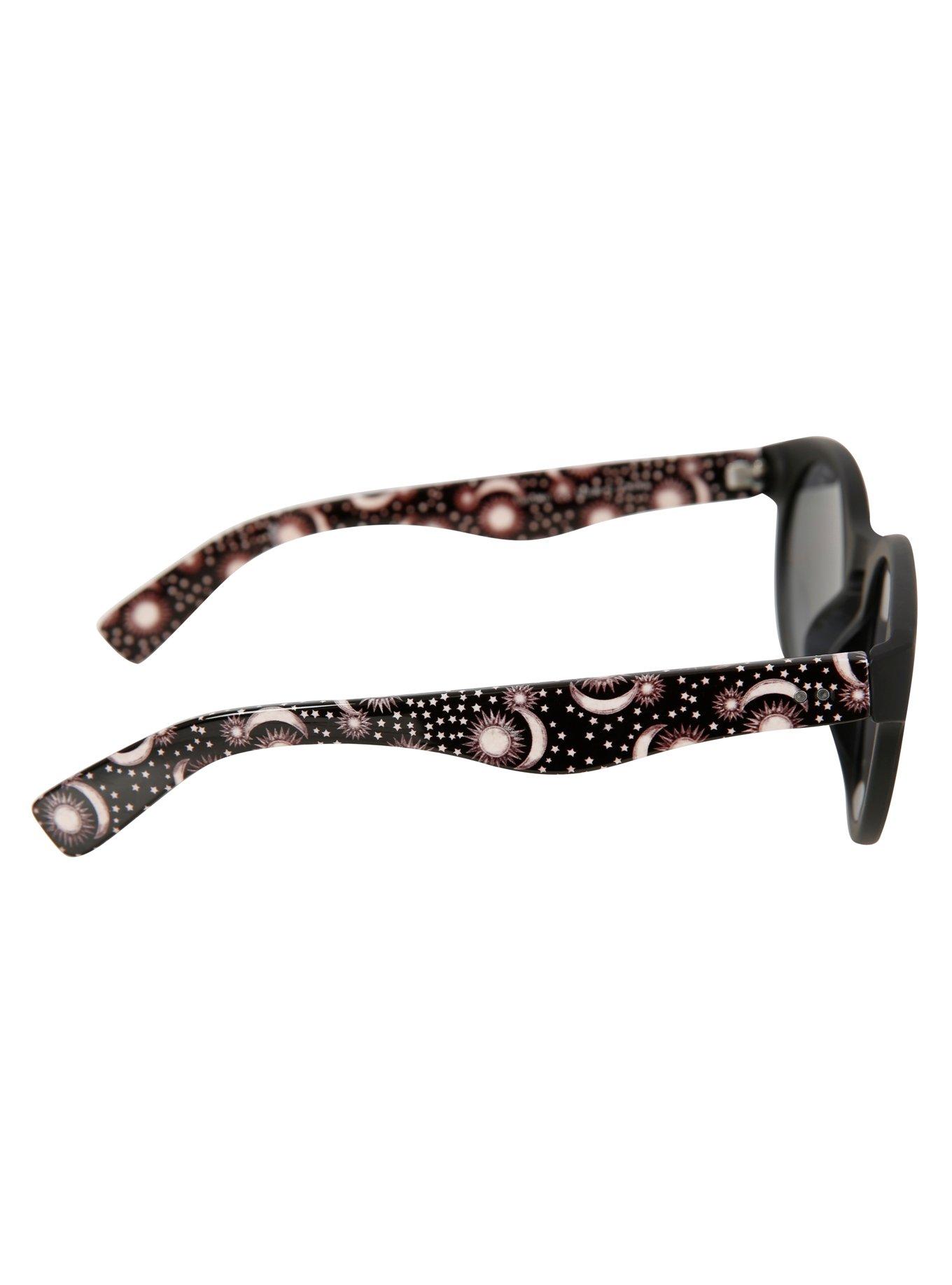 Matte Matte Sun & Moon Round Keyhole Sunglasses, , alternate