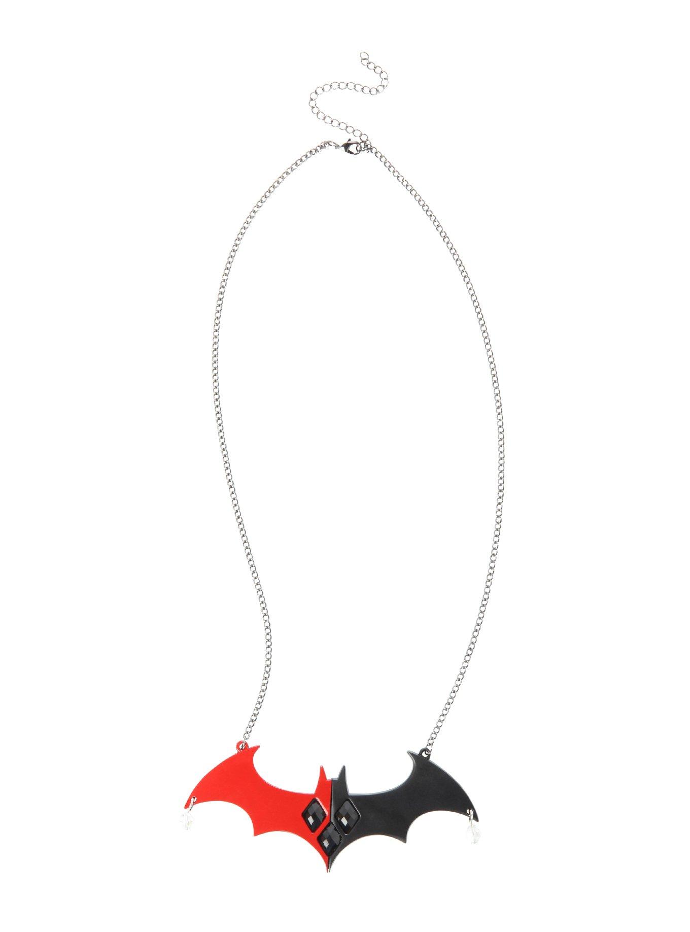 DC Comics Harley Quinn Batman Logo Statement Necklace, , alternate