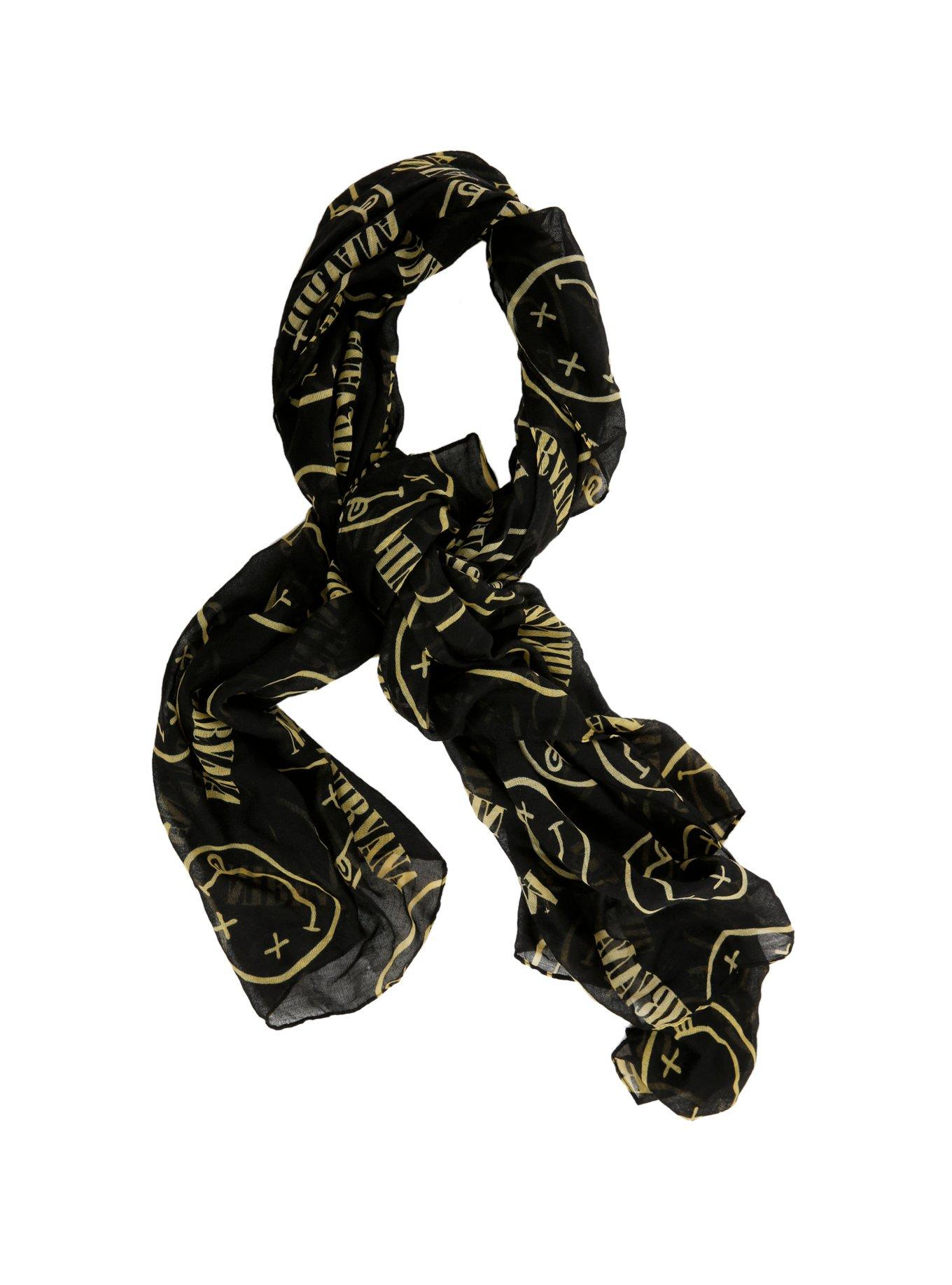 Nirvana Smiley Print Scarf, , alternate