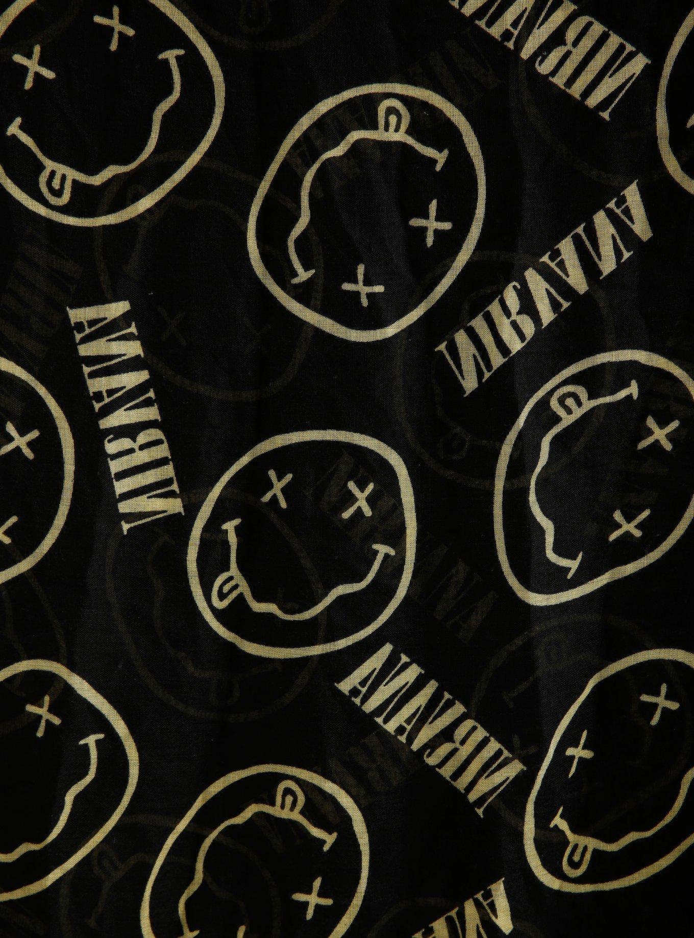 Nirvana Smiley Print Scarf, , alternate