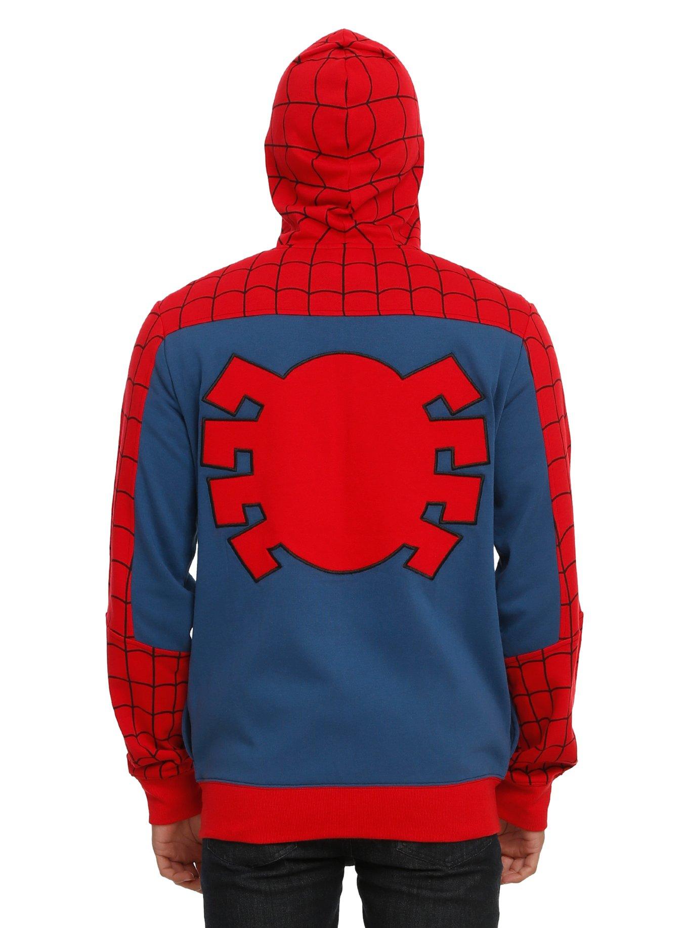 Marvel Spider-Man Cosplay Full Zip Hoodie, BLACK, alternate