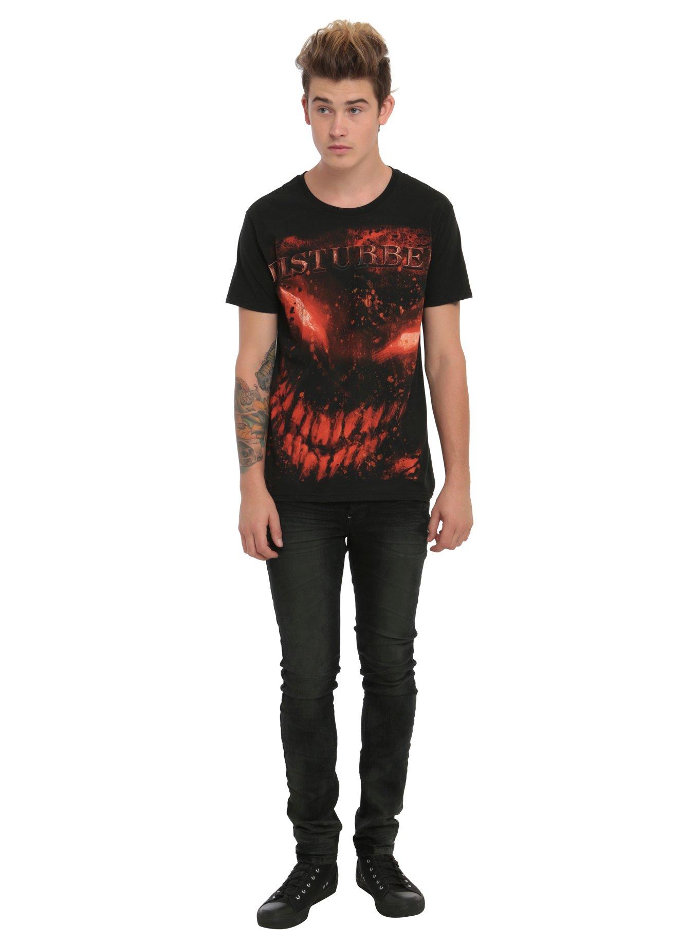 Disturbed Splatter Face T-Shirt, BLACK, alternate