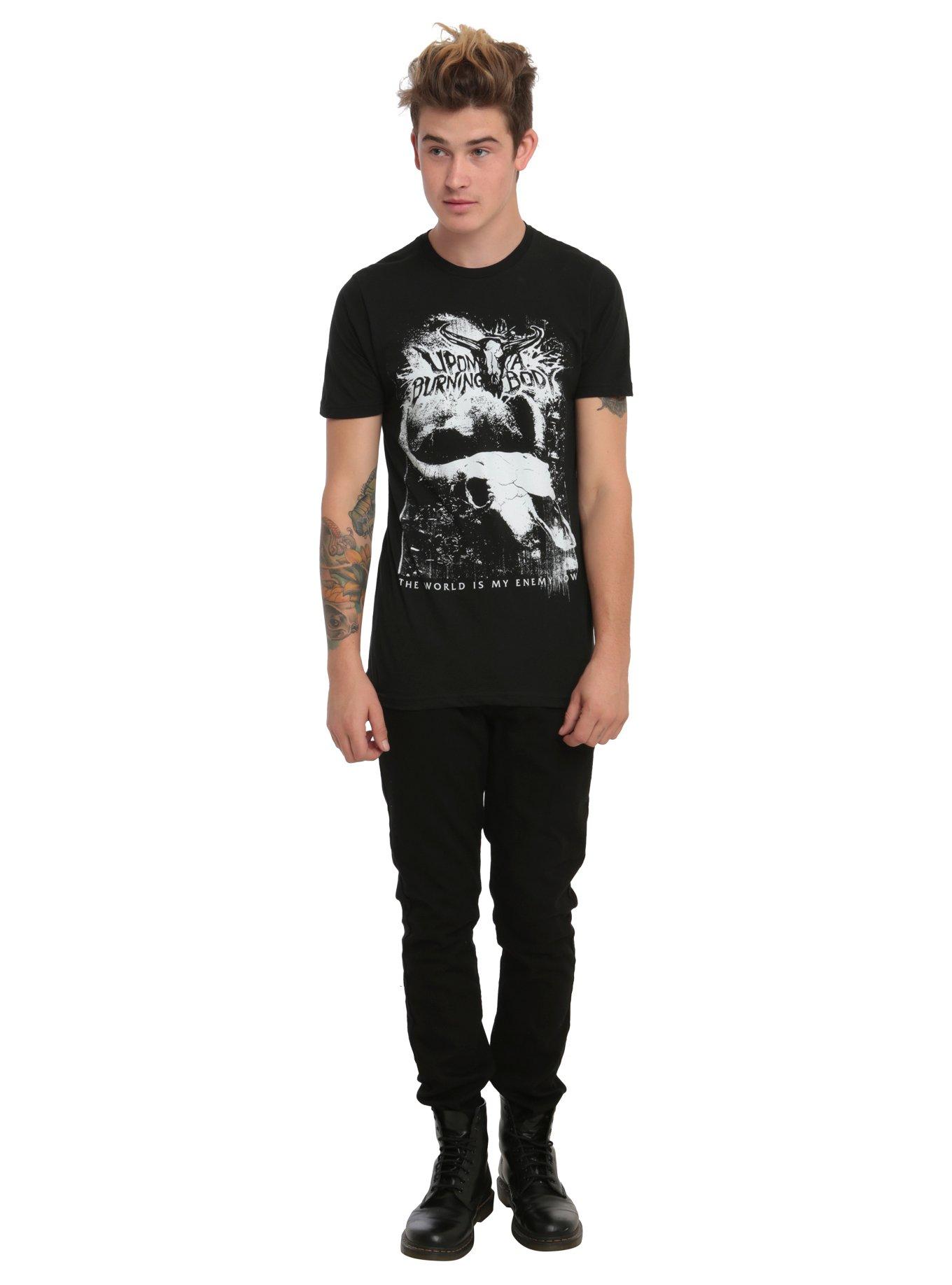 Upon A Burning Body Skull T-Shirt, BLACK, alternate