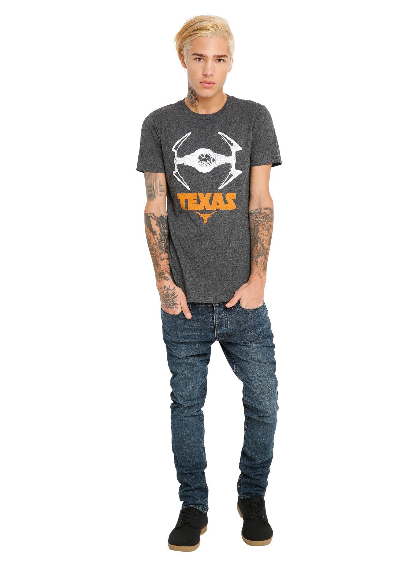 Star Wars NCAA Texas TIE Fighter T-Shirt, BLACK, alternate