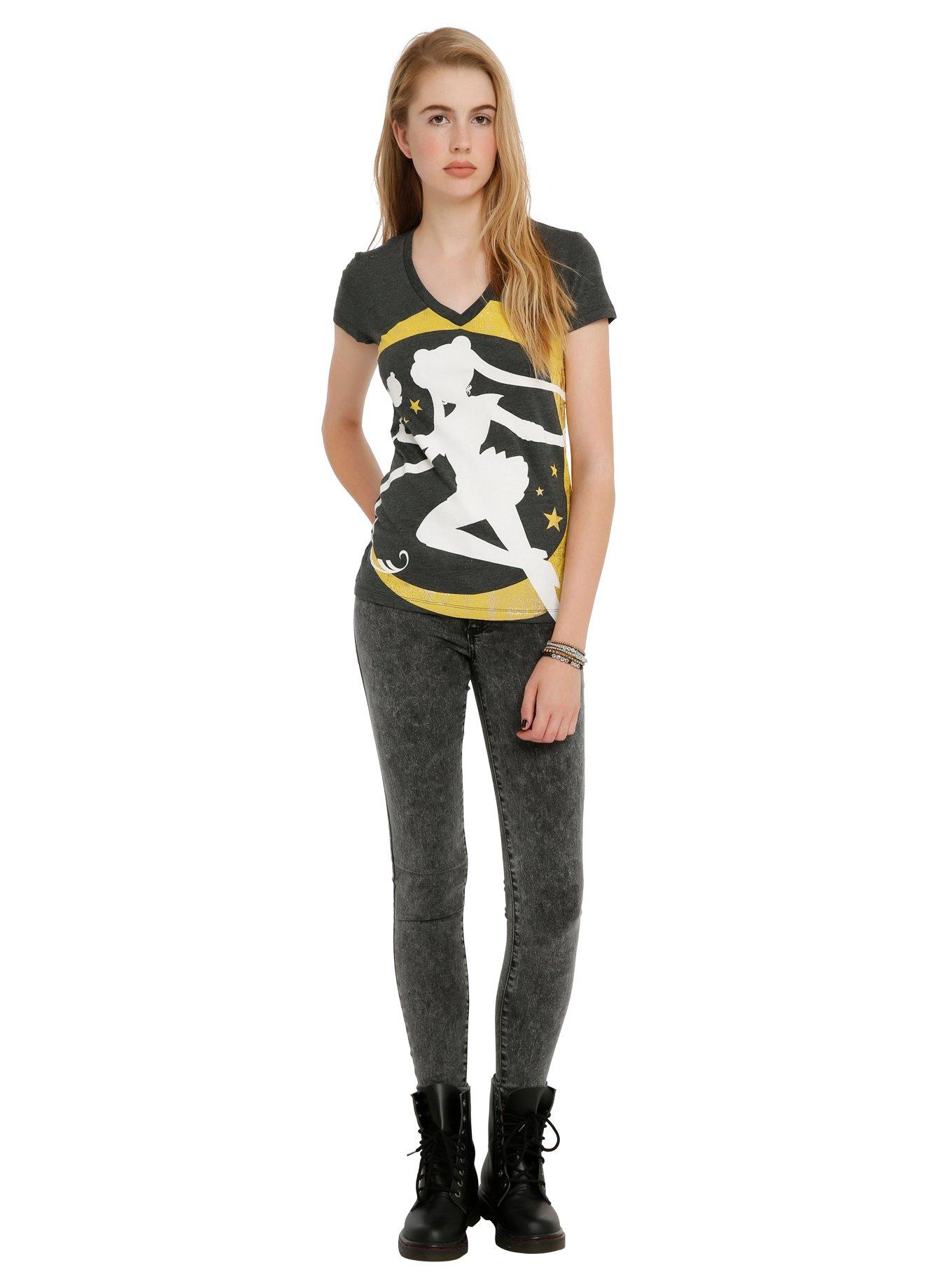 Sailor Moon Foil Crest Girls Top, , alternate