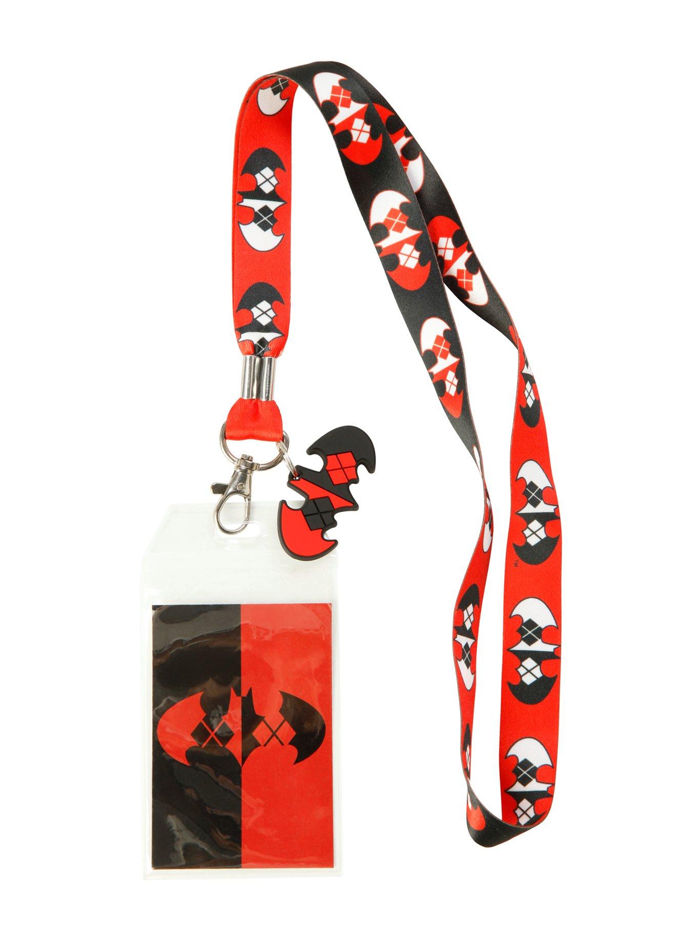 DC Comics Batman Harley Quinn Logo Lanyard, , alternate