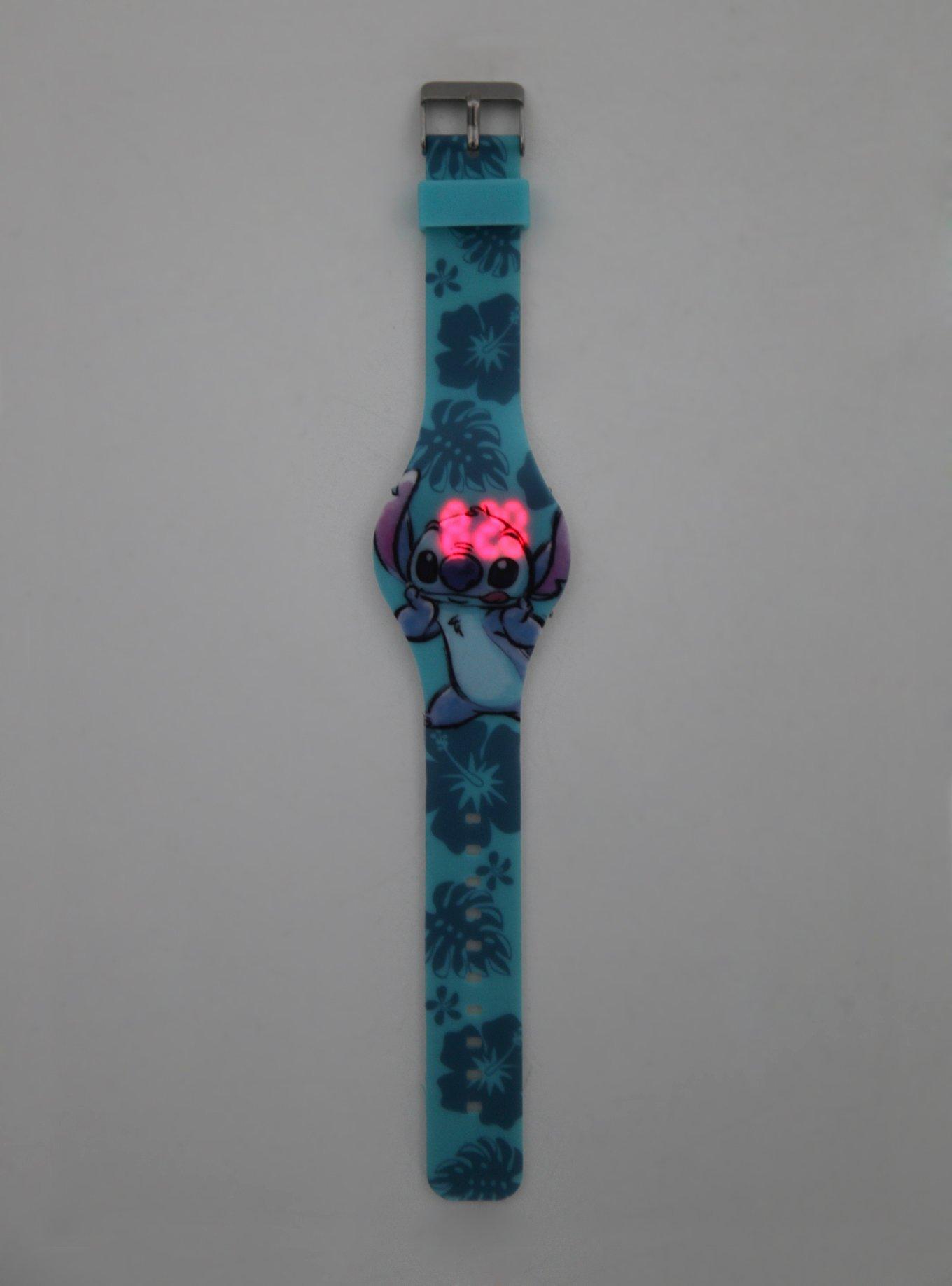 Disney Lilo & Stitch Floral Stitch Rubber LED Watch, , alternate