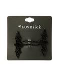 LOVEsick Black Bat Bobby Pin 2 Pack, , alternate