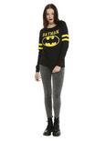 DC Comics Batman Varsity Girls Pullover Top, BLACK, alternate