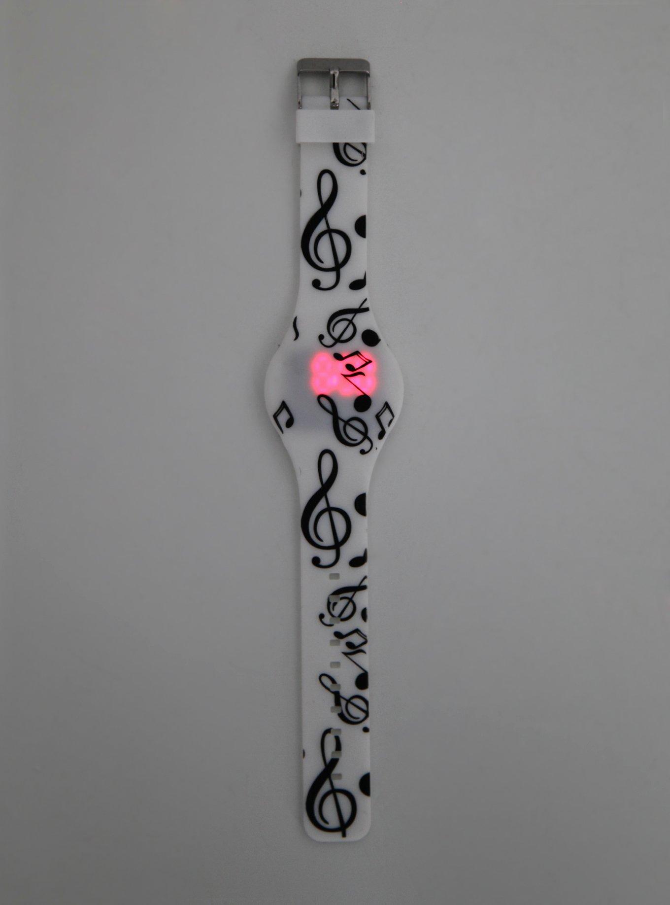 Treble Clef Music Note Rubber LED Watch, , alternate