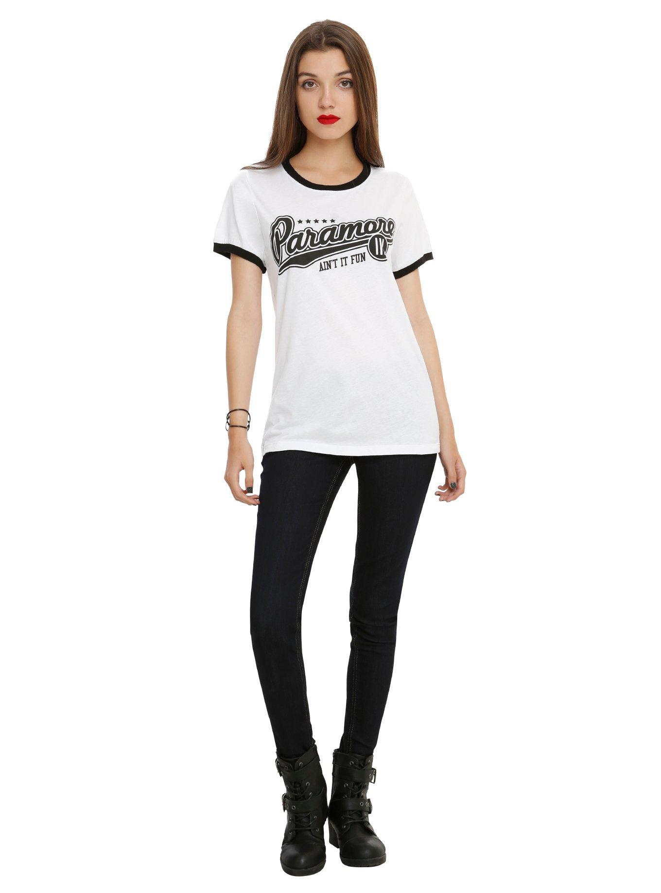 Paramore Baseball Logo Girls Ringer T-Shirt, , alternate