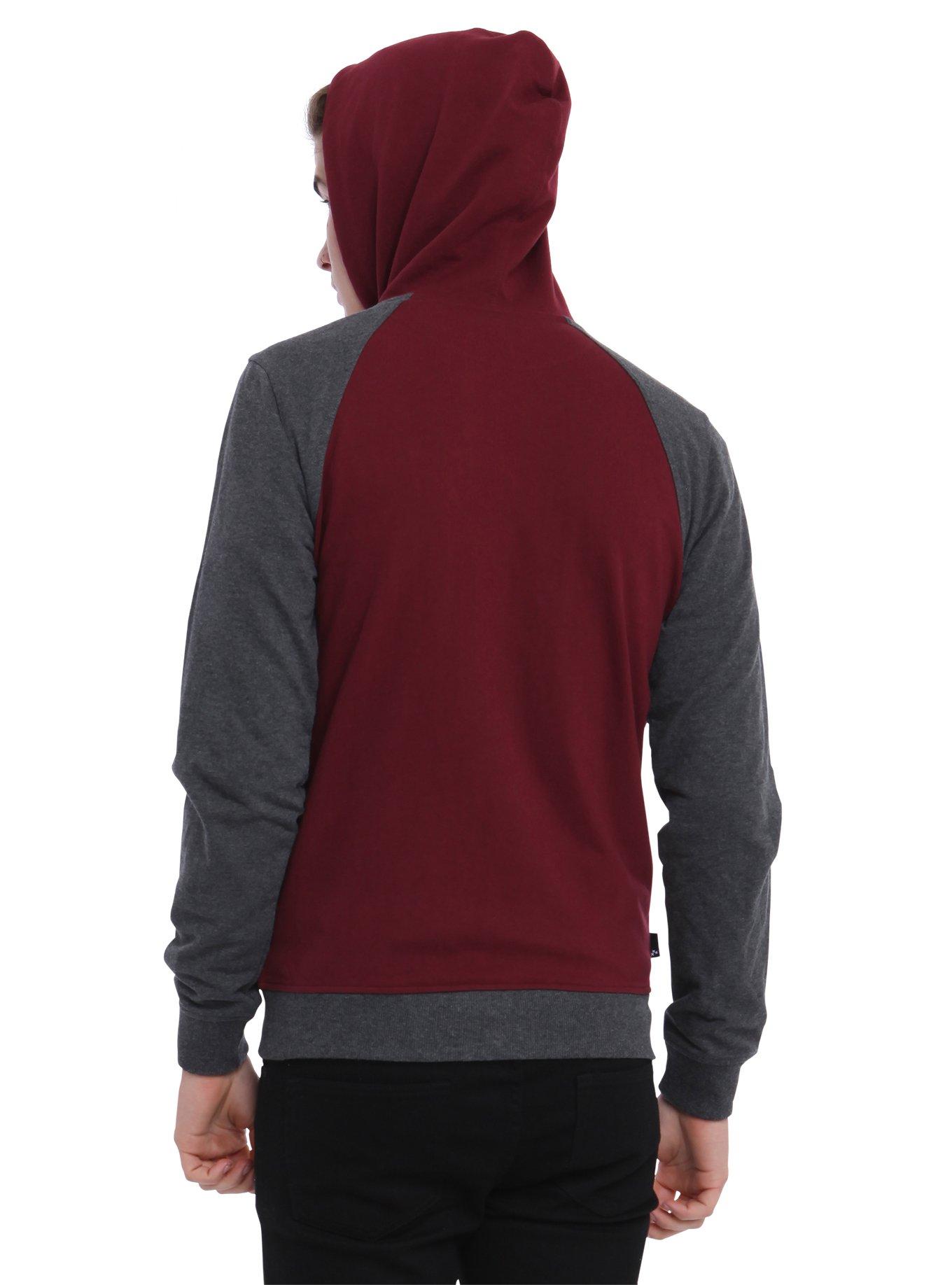 RUDE Burgundy & Grey Hoodie, , alternate