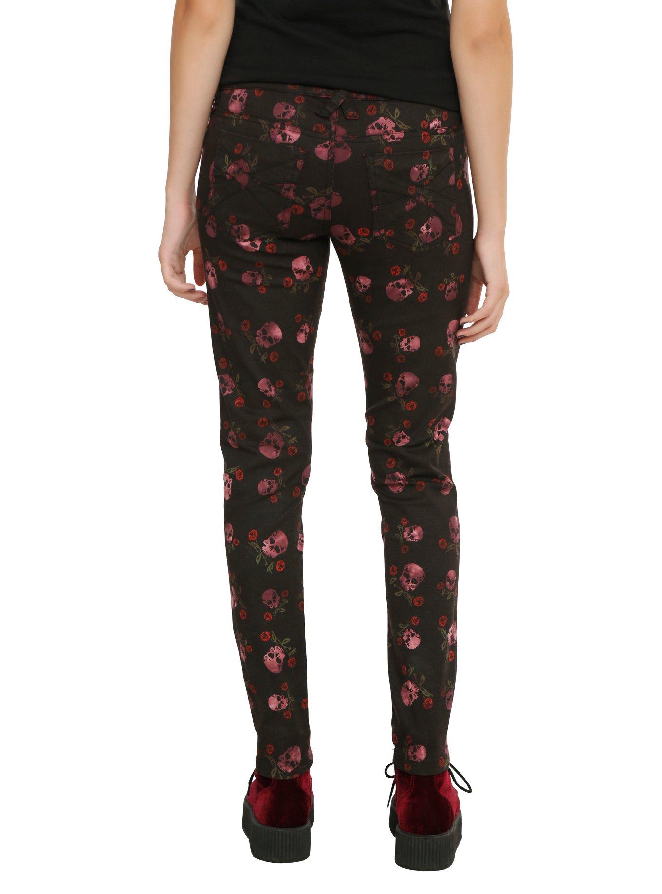 Royal Bones By Tripp Skulls & Roses Skinny Pants, , alternate