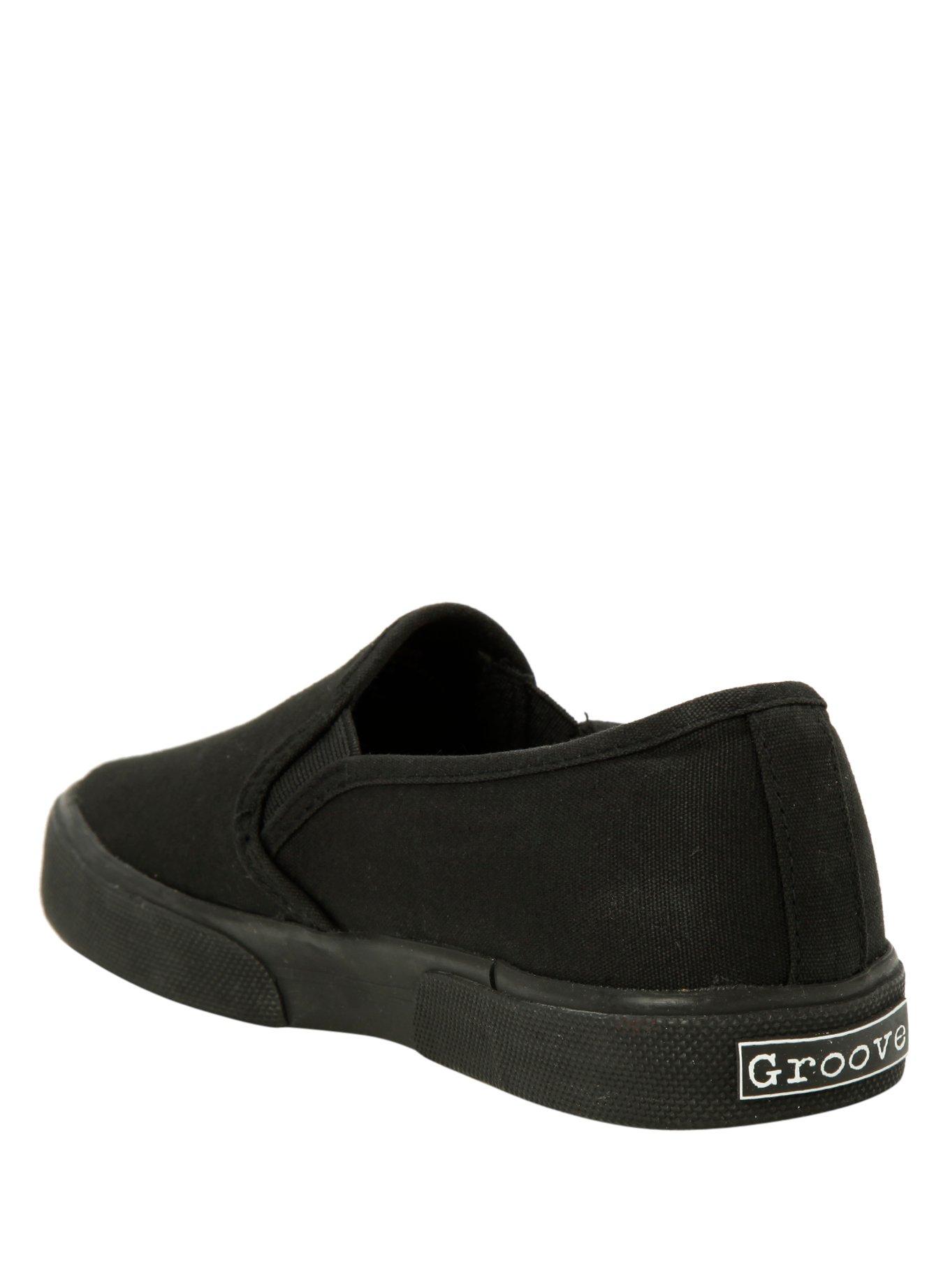 Black Slip-On Shoes, BLACK, alternate