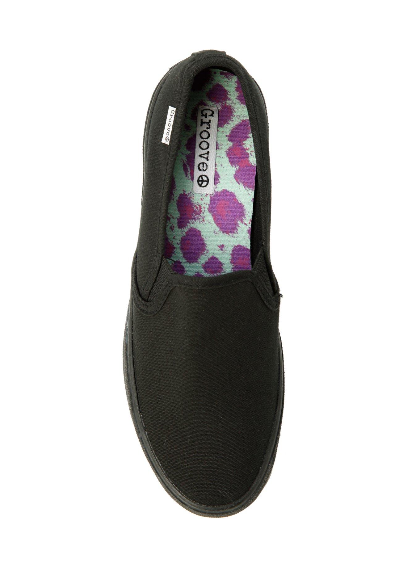 Black Slip-On Shoes, BLACK, alternate